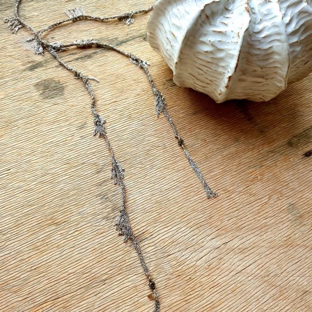 Marie Laure Chamorel ilgas sidabro kaklo papuošalas SILVER GREY